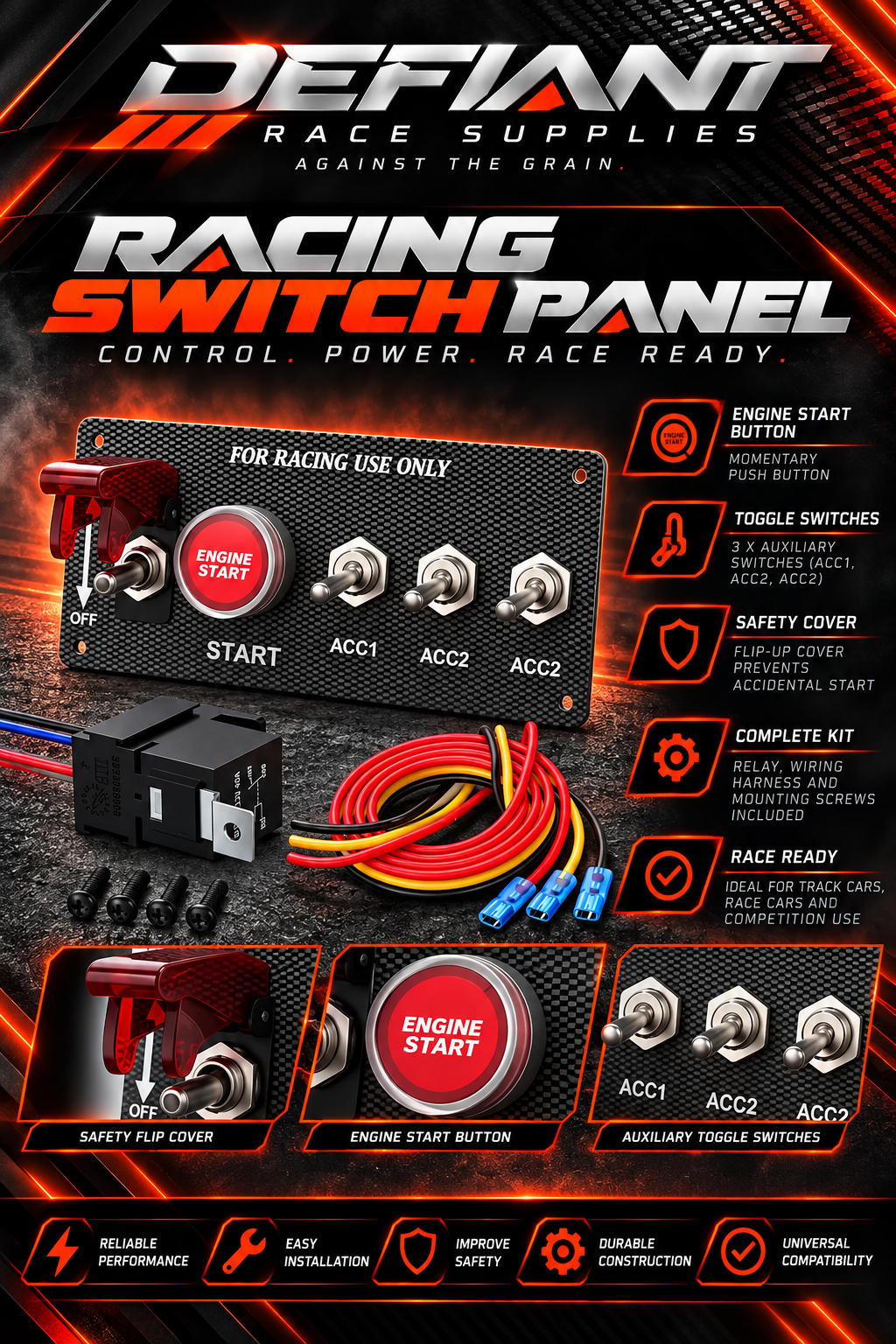 Racing switch panel